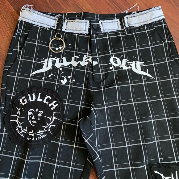 PUTRID 1 of 1 black plaid chino trouser - Picture 2 of 4